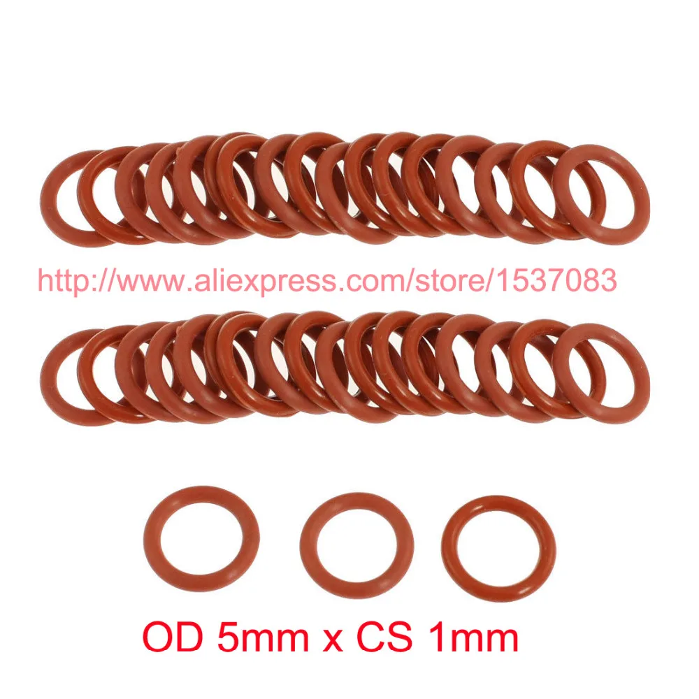 

OD 5mm x CS 1mm silicone o ring o-ring oring sealing rubber gasket