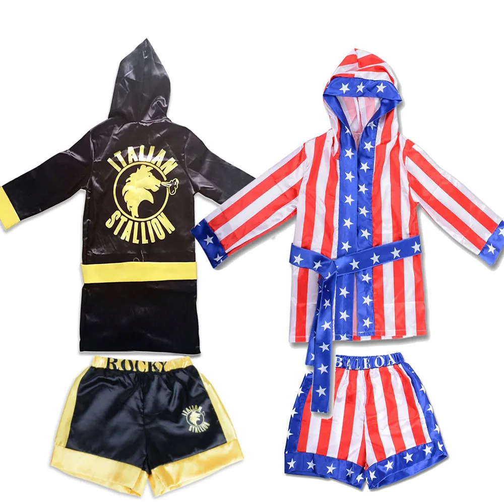 เด็กฮาโลวีนเด็ก Rocky Balboa ชุดภาพยนตร์ Apollo Cosplays สำหรับเด็กงานเลี้ยง Carnival Performance เสื้อ