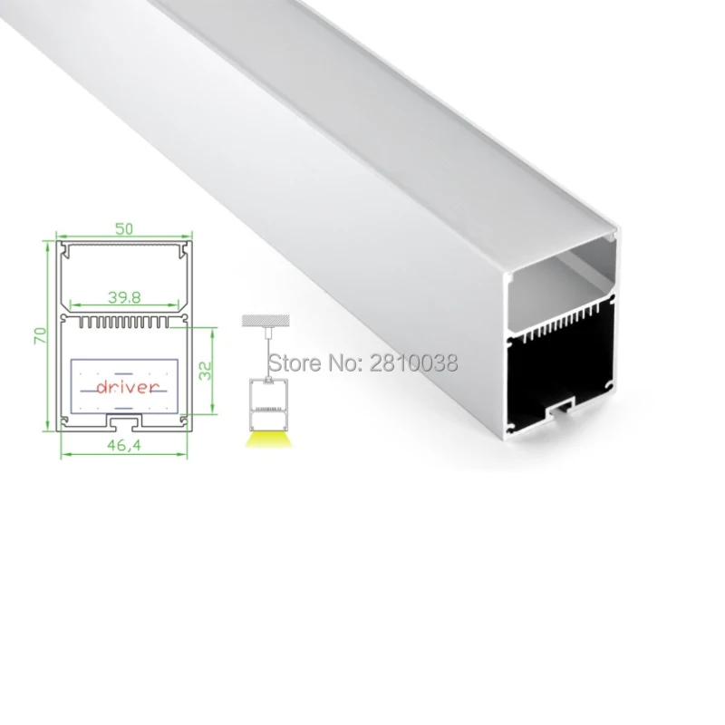 10 Sets/Lot U LED aluminum profile Extruded Aluminium led profile LED aluminum Channel with internal driver for pendant lighting