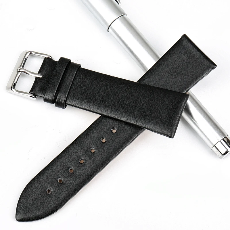 MAIKES Genuine Leather Watch Bracelet Watch Accessories Watch Strap Black Watchband For MIDO DW CK TIMEX TISSOT CASIO Watch Band