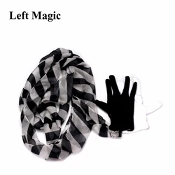 Glove To Zebra Streamer Silk Scarf Magic Tricks Professional Magician Street Stage Party Magia Props Magic Classic Toys G8144