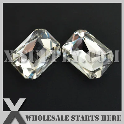 

DHL Free Shipping Preset Mounted Crystal Rhinestone Rectangle Octagon 18x27mm Crystal in NICKEL Sew on Setting for Bag,Shoe
