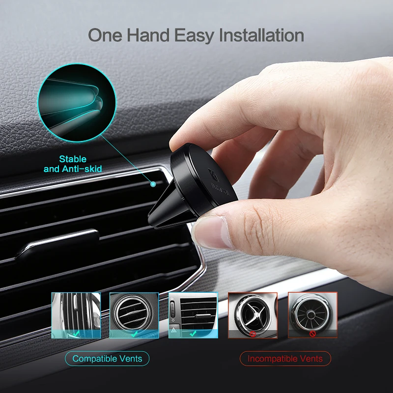 FLOVEME-soporte magnético de teléfono para coche, accesorio con rotación de 360 grados, para ventilación de aire, GPS, para Xiaomi mi8, Samsung Galaxy S9