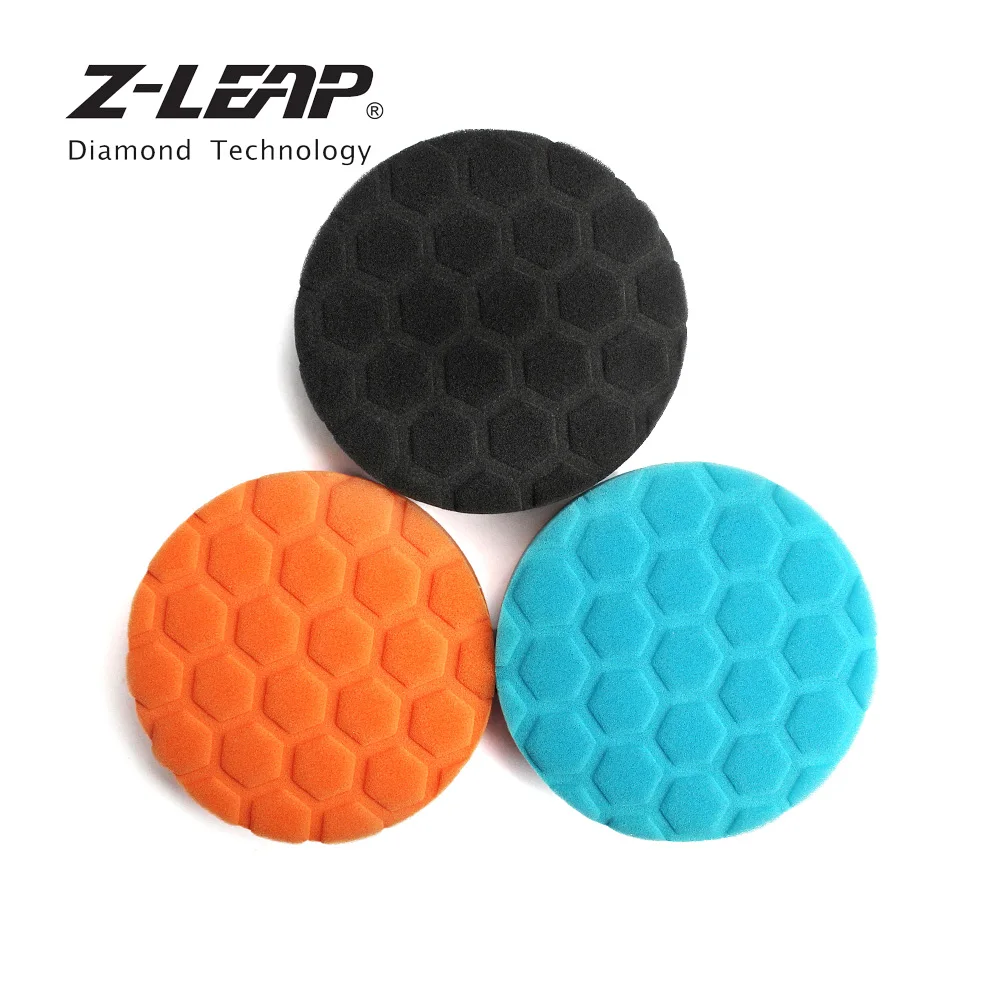 Z-LEAP 3/4/5 inch Car Foam Sponge Polishing Pads With Backing Pad 5/16