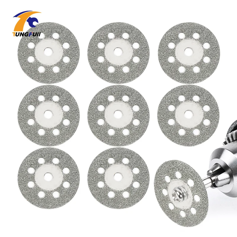 Tungfull 5x 22mm Dremel Accessories Diamond Discs Metalworking Circular Saw Cutting Disc For Engraver Electric Mini Drill