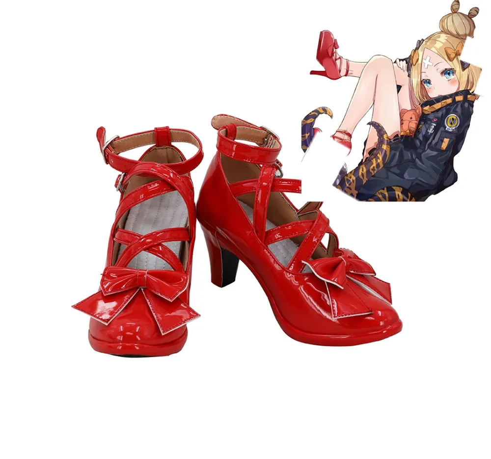 FGO Abigail Williams Shoes Cosplay Fate Grand Order 3rd Anniversary Abigail Williams Cosplay Shoes Red Boots High Heel Shoes