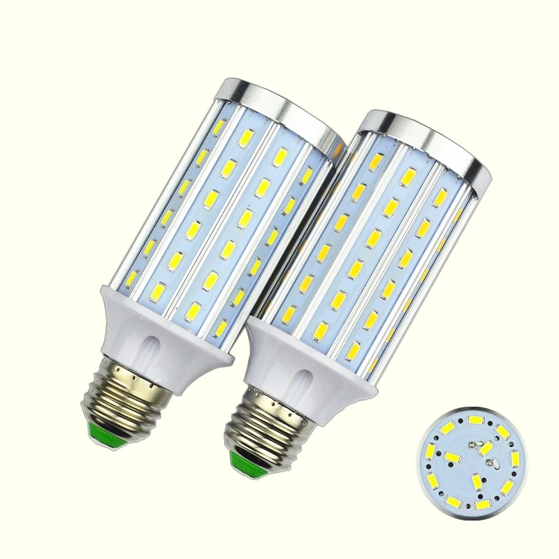 

No Flicker Full Watt 10W 15W 20W 25W 30W 50W E27 E14 LED lamp Corn light 5730SMD 85V-265V Aluminum Cooling High Power Bulb