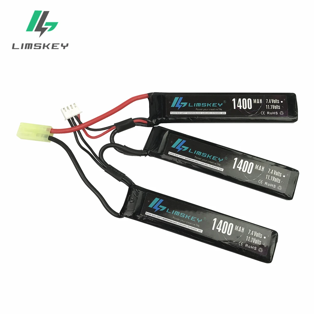 Super Durable High Rate Discharge Limskey AKKU RC Lipo Battery 11.1V 1400mAh 25C-60C Mini Airsoft Gun Model Tamiya Connector