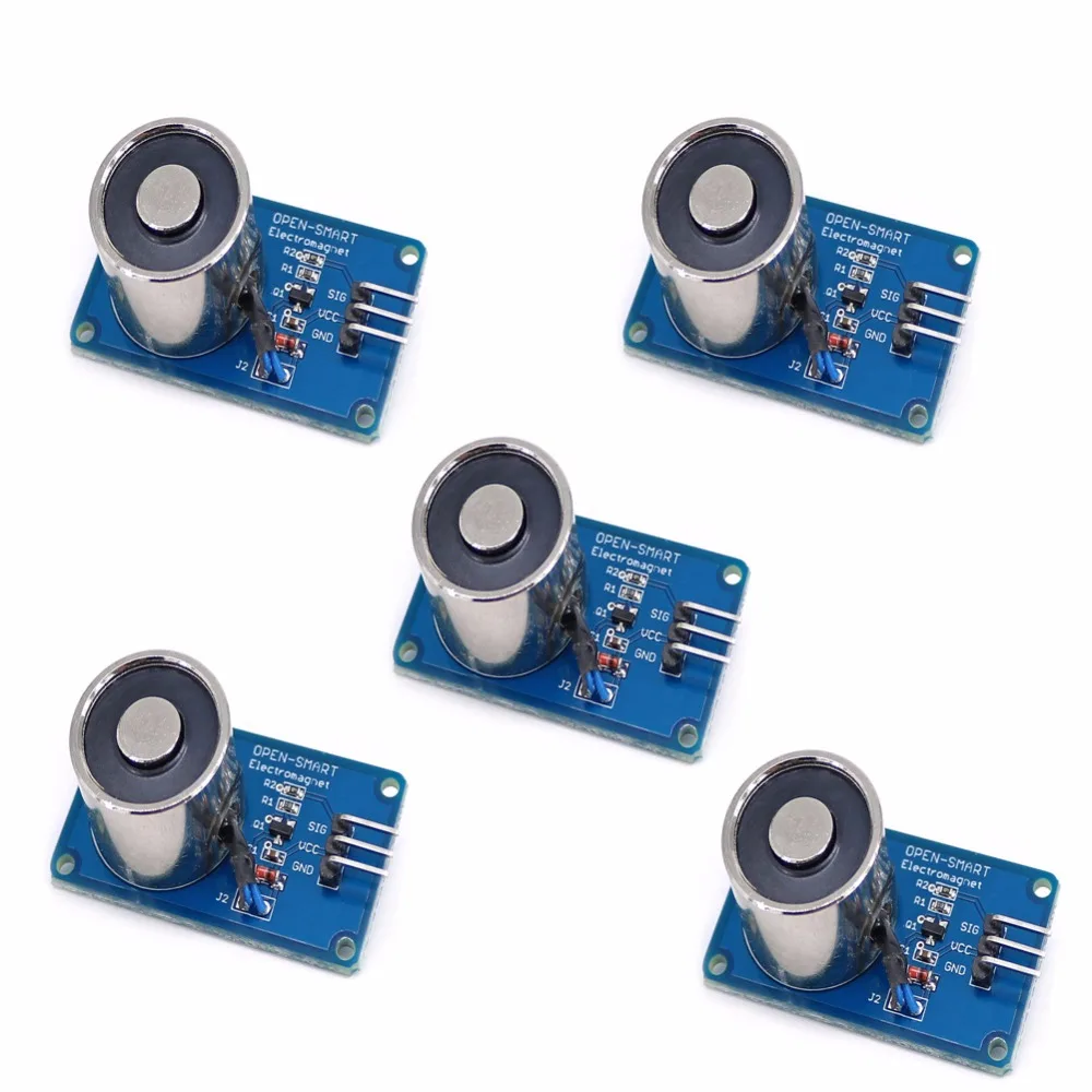 5pcs Holding Electric Magnet Lifting DC5V, 10N Solenoid Sucker Electromagnet Sensor Module for OPEN-SMART Arduino