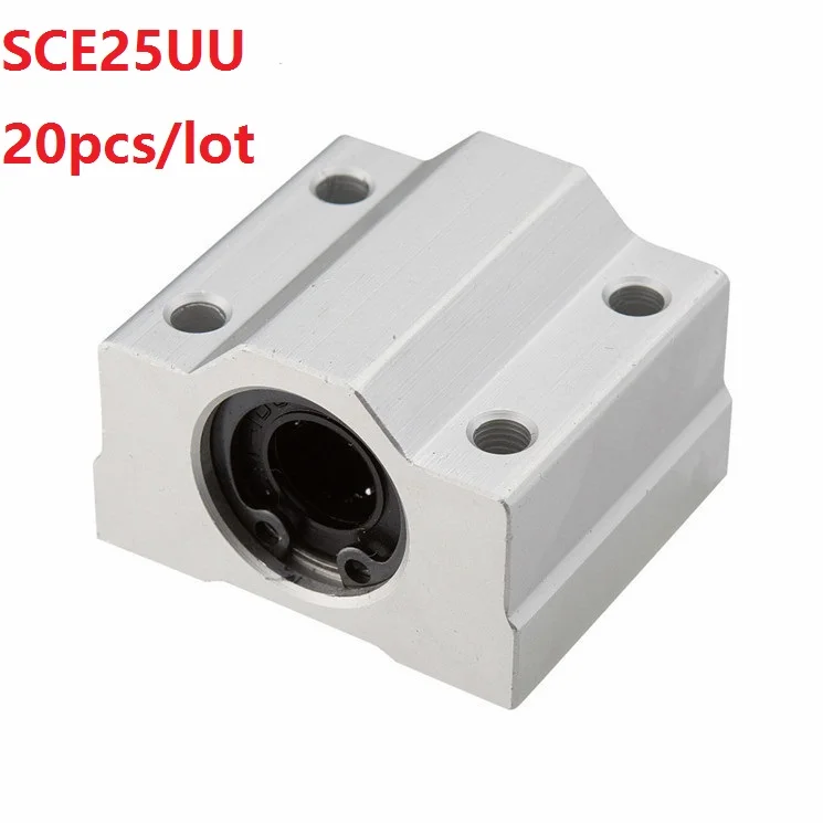 20pcs/lot SCE25UU 25mm linear case unit linear block bearing blocks for cnc router 3D printer parts