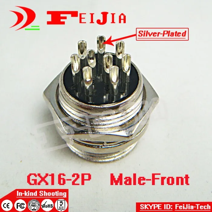 20set/pack 9 Pin 16mm [Silver-plated] Wire Panel Connector kit GX16-P Socket+Plug,RS765 Aviation plug interface Free Shopping