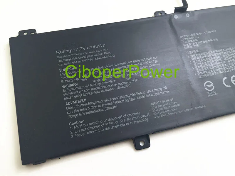 Original New Battery Pack  for C22N1626 2ICP5/40/115-2 7.7V 4 cell