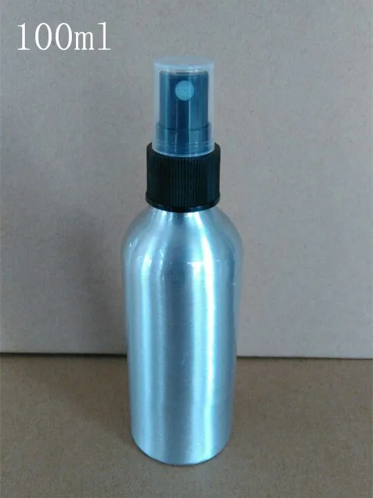 100ml Aluminum Spray Lucifugal Bottles Metal Spray bottles Black white clear Sprayer lid