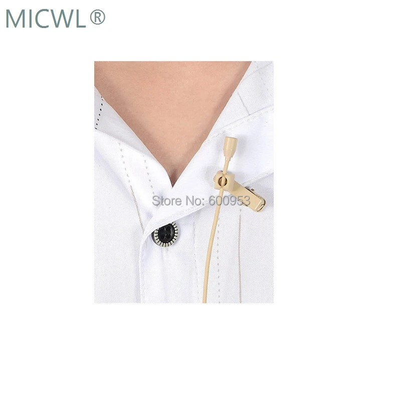 High Quality Omnidirectional Beige Tie Clip Lapel Lavalier Microphone Mic for Audio Technica Sennheise Shure MiPro Free Shipping