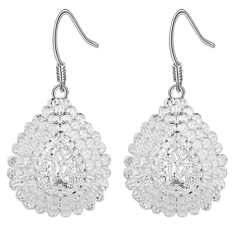 ES-AE418 Classic Silver Color Elegant Gorgeous Design Earrings For Women Wholesale Fashion Jewelry Costly Grape