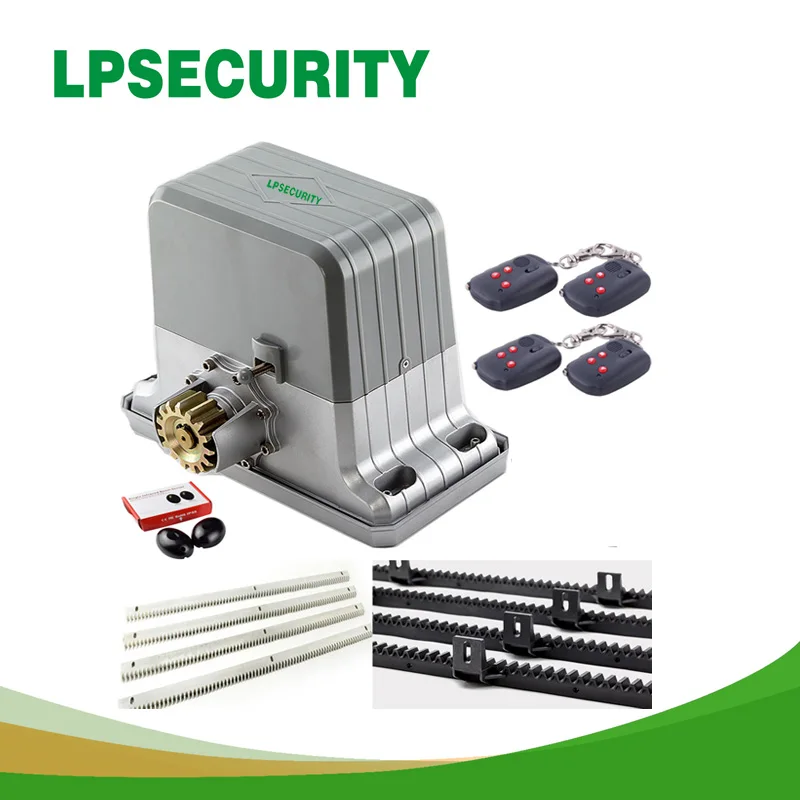 

LPSECURITY heavy duty 1500kg electric sliding gate motors/automatic gate opener engine 4m or 5m or 6m racks 1 gate photocell