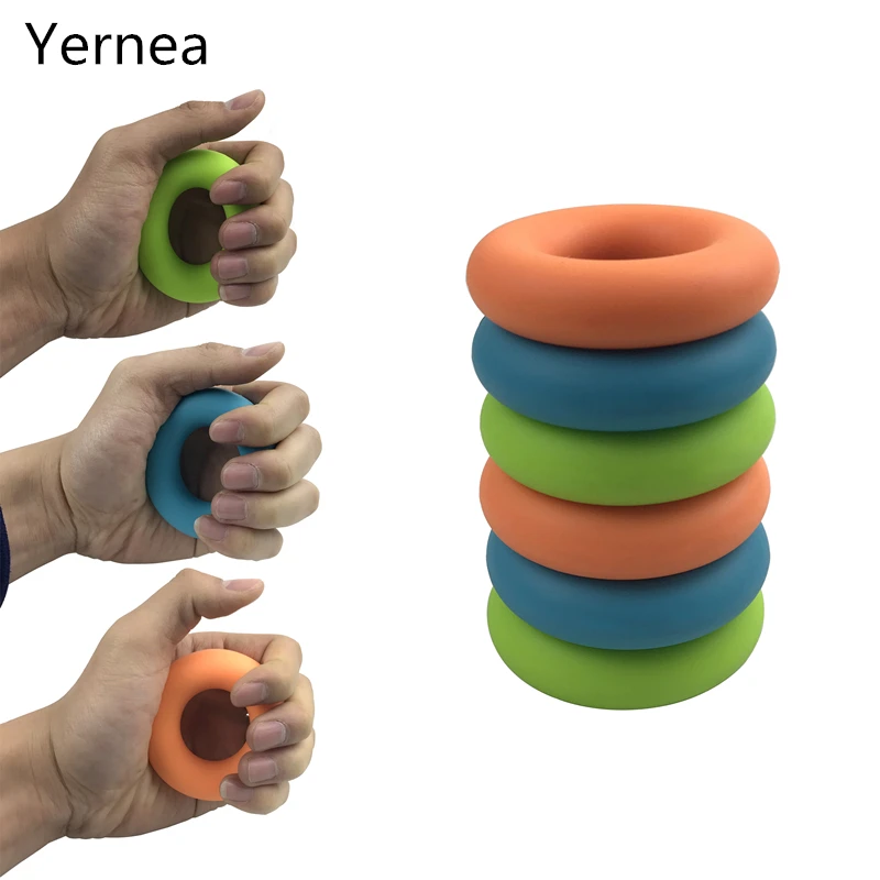 Empuñadura de silicona para entrenamiento de fuerza muscular, agarre de mano fácil de transportar, ejercitador de anillo de Silico para Fitness,