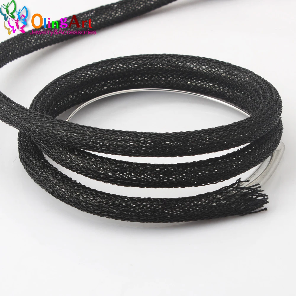 OLINGART 1M/lot 6.0mm Mesh metal colorful wire Plastic hollow tube Put on the wire to fix shape DIY Bracelet jewelry making