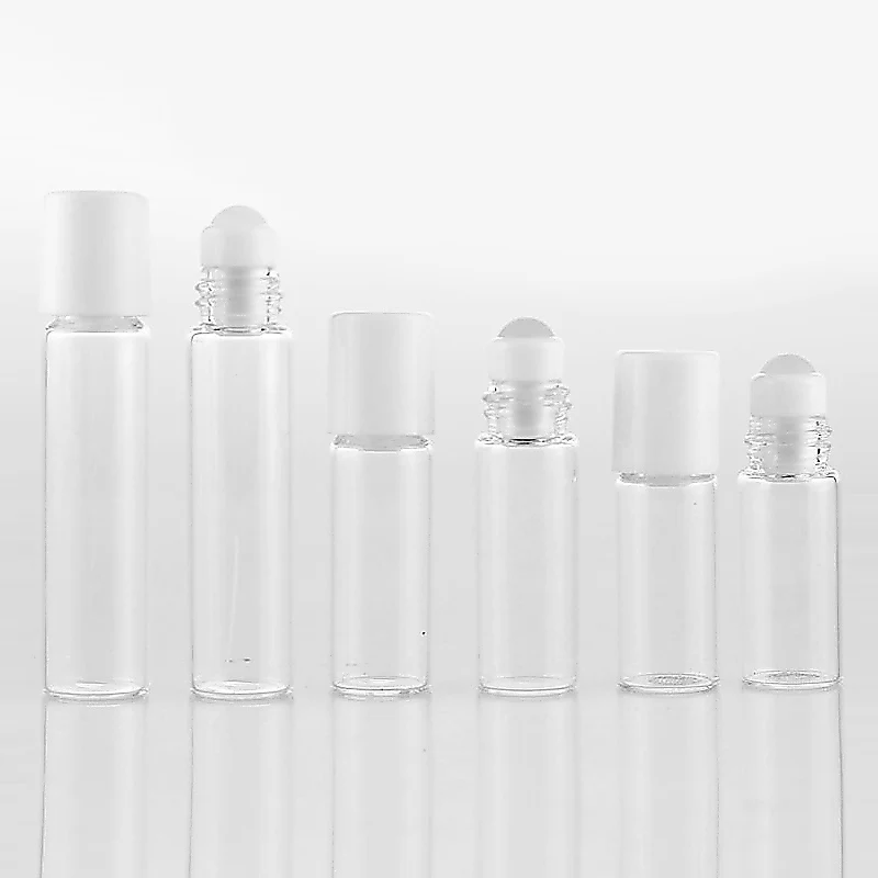 

Wholesale 100 Pieces/Lot Glass Perfume Bottles With Roll On Empty Cosmetic Essential Oil Vial For Travel With Steel Ball Bottle