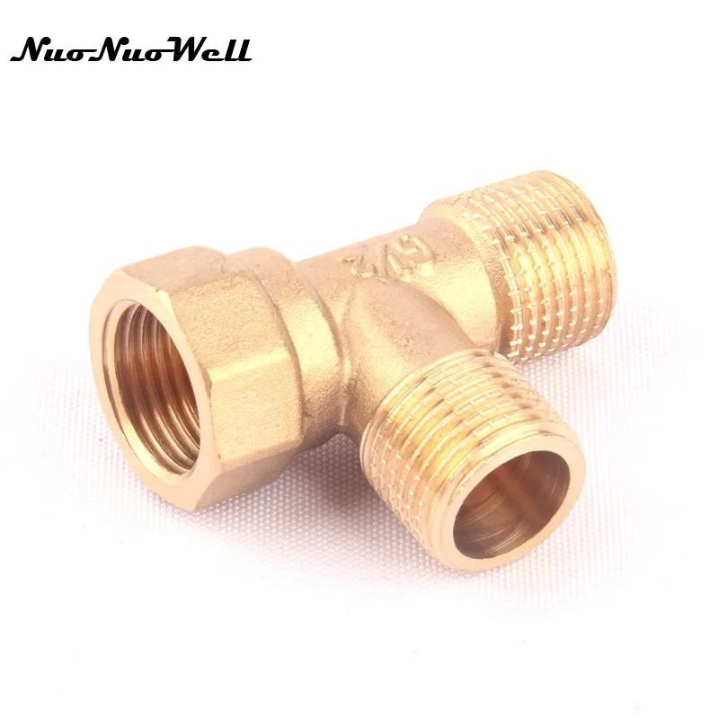 

1pcs NuoNuoWell Brass 1/2" Female to 1/2" Male 3 Way Hose Connector for Garden Irrigation Watering Adapter Gas Pipe Coupler