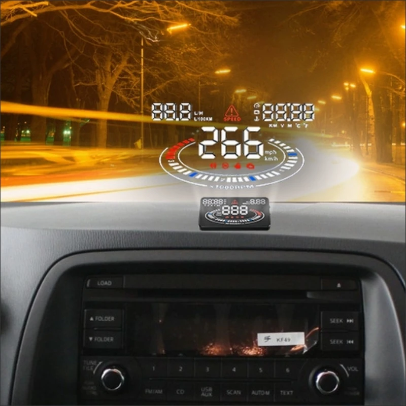 Car Head Up Display E300 Reflecting / Informations On the Windshield Saft Driving Screen Projector OBD Connector