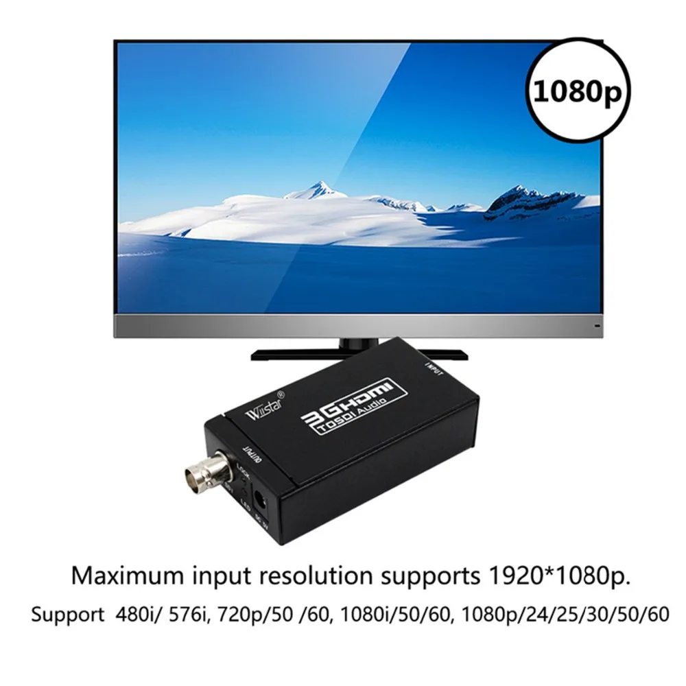 Mini 3G HDMI to SDI Converter Adapter Support HD-SDI / 3G-SDI Signals Showing on HDMI Display with Power Adapter EU/US