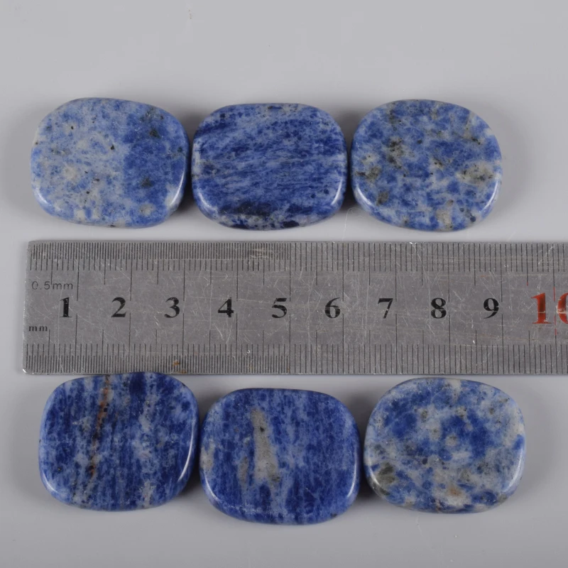 Sodalite Hot Massage Stone Natural Chakra Palm Stones Healing GemStone 7 pcs/Set SPA Reiki Crystal Energy Beauty Health Care