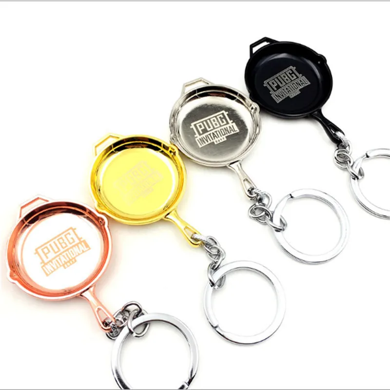 Game Playerunknown\'s Battlegrounds PUBG Model New Style Pan Keychains Of Hot Game Metal Key Chain Souvenir Gifts