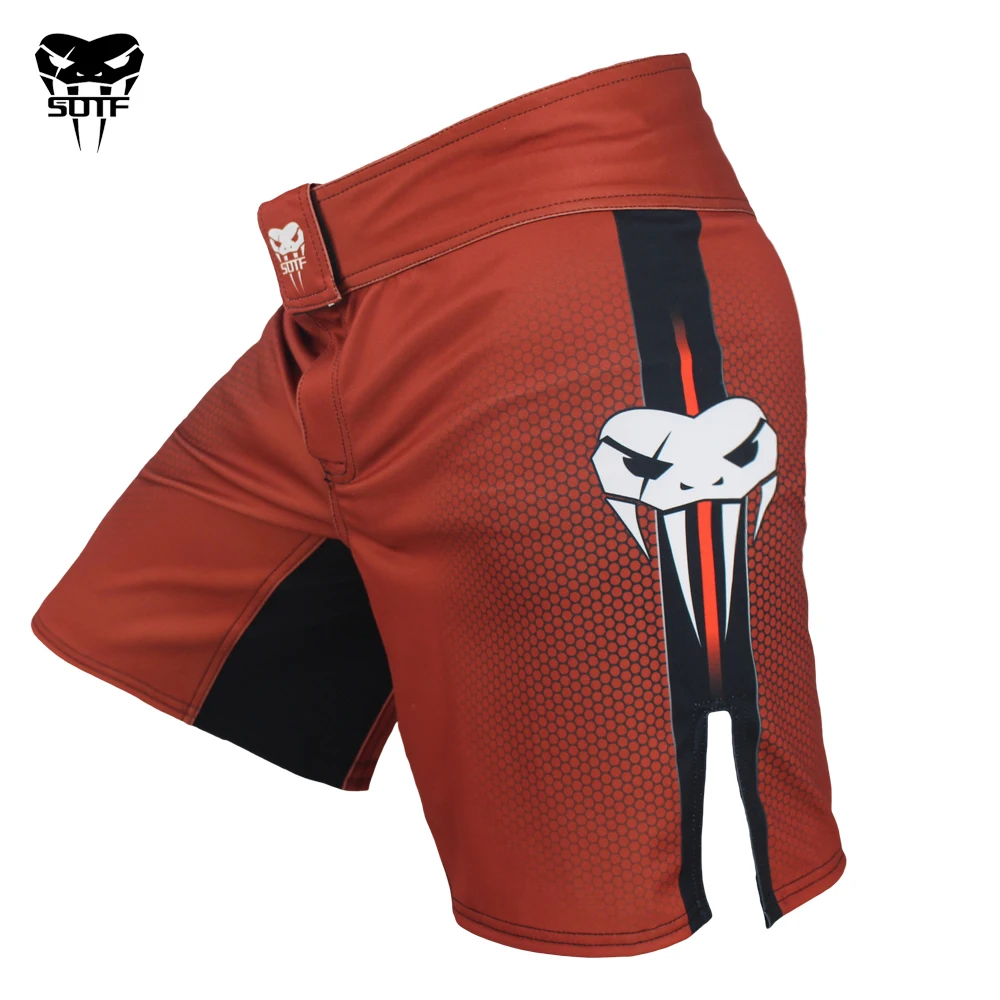 SOTF mma Adults Venomous snake clothing fight Red geometric boxing shorts Tiger Muay Thai mma shorts boxing shorts sanda