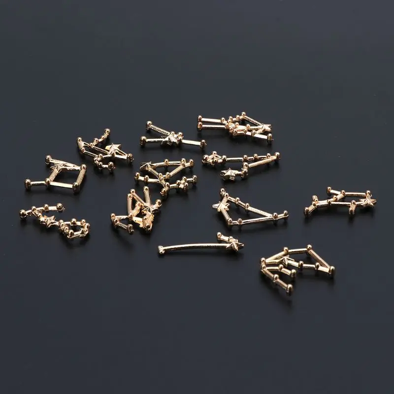 12 constellations résine métal, moule époxy, lunette ouverte, breloque, fabrication de bijoux