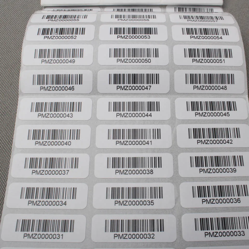 1x3cm barcode sticker printing custom adhesive label 1000pcs/ lot