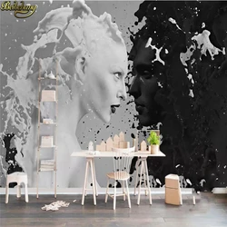 beibehang Custom Black White Milk Lover Photo Wallpapers For Wall 3 d Living Room Bedroom Shop Bar Cafe Walls Murals Roll