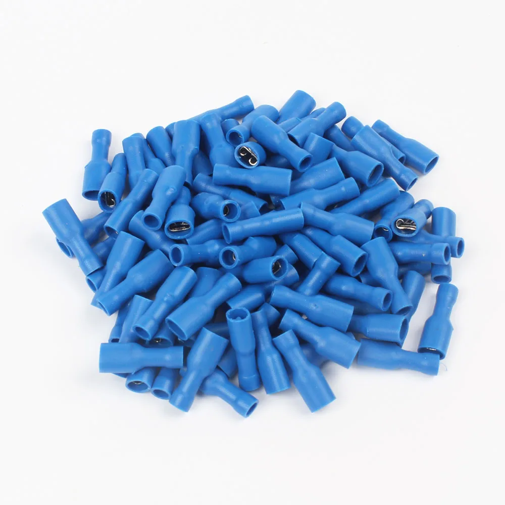 FDFD1-187 FDFD1.25-187 insulating Female Insulated Electrical Crimp Terminal Connectors 100PCS/Pack Cable Wire Connector FDFD