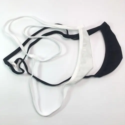 Mens String Thong FUN Tiny Pouch Cannot Covered Shiny Sheer Jersey G2039