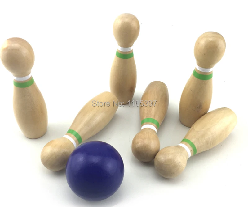 

1pc fun children kids Wooden skittles bowling toy Montessori sensorial table games early development Educational materials toys