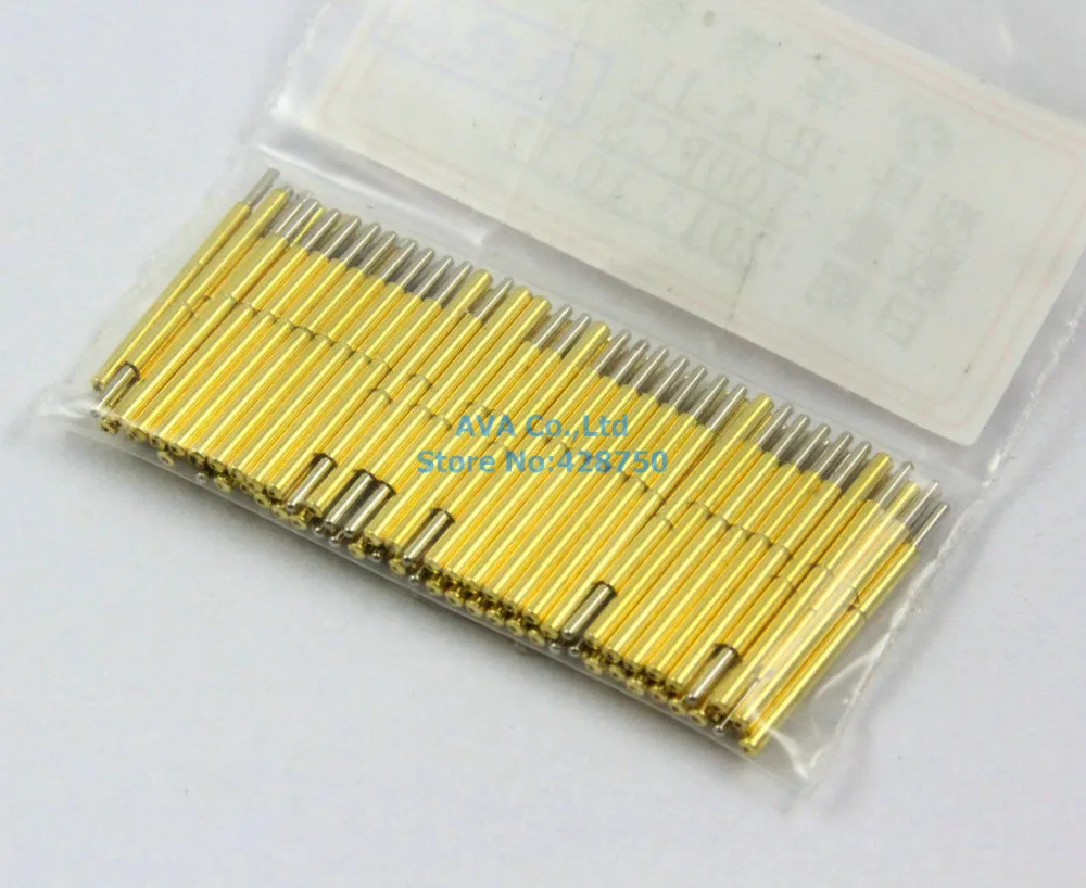 100 Pieces P75-J1 Dia 1.02mm 100g Spring Test Probe Pogo Pin