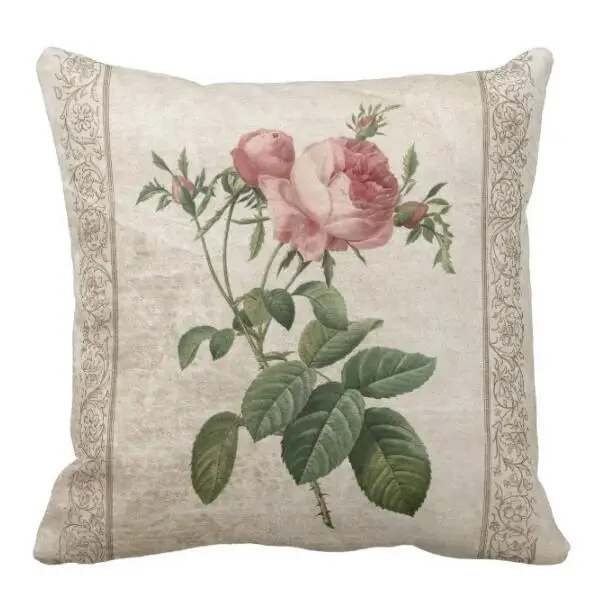 

Retro Vintage Roses Decorative Throw Pillow Case Cushion Cover Shabby Chic French Antique Home Decor Couch Floral Pillows Sham