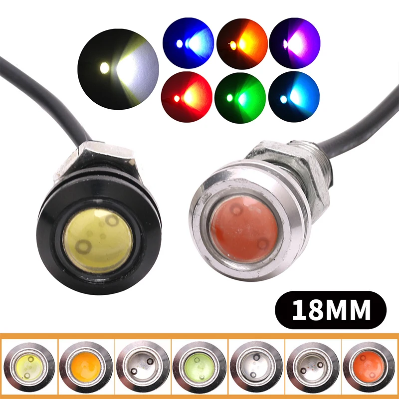 1x 18MM Eagle Eye Led Light Car DRL Daytime Running Lights LED 12V Backup Reversing Parking Signal Automobiles Car Styling Light