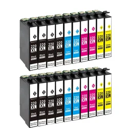 20 Pack kompatybilny Epson T220 XL wkład atramentowy dla pracowników Epson WF 2650 WF-2630 WF-2660 WF-2750 WF-2760 XP-320 XP-420 XP-424