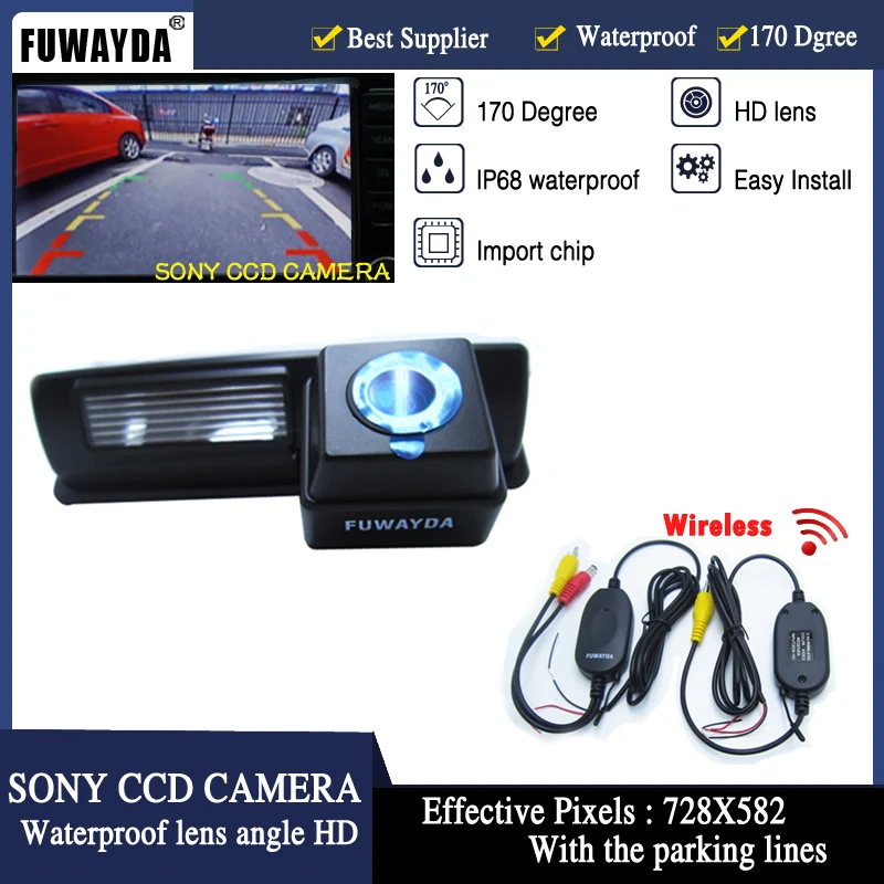 FUWAYDA Wireless SONYCCD Car REVERSE Rear View Mirror Image Guide Line CAMERA for Toyota PICNIC / ECHO VERSO / HARRIER / ALTEZZA