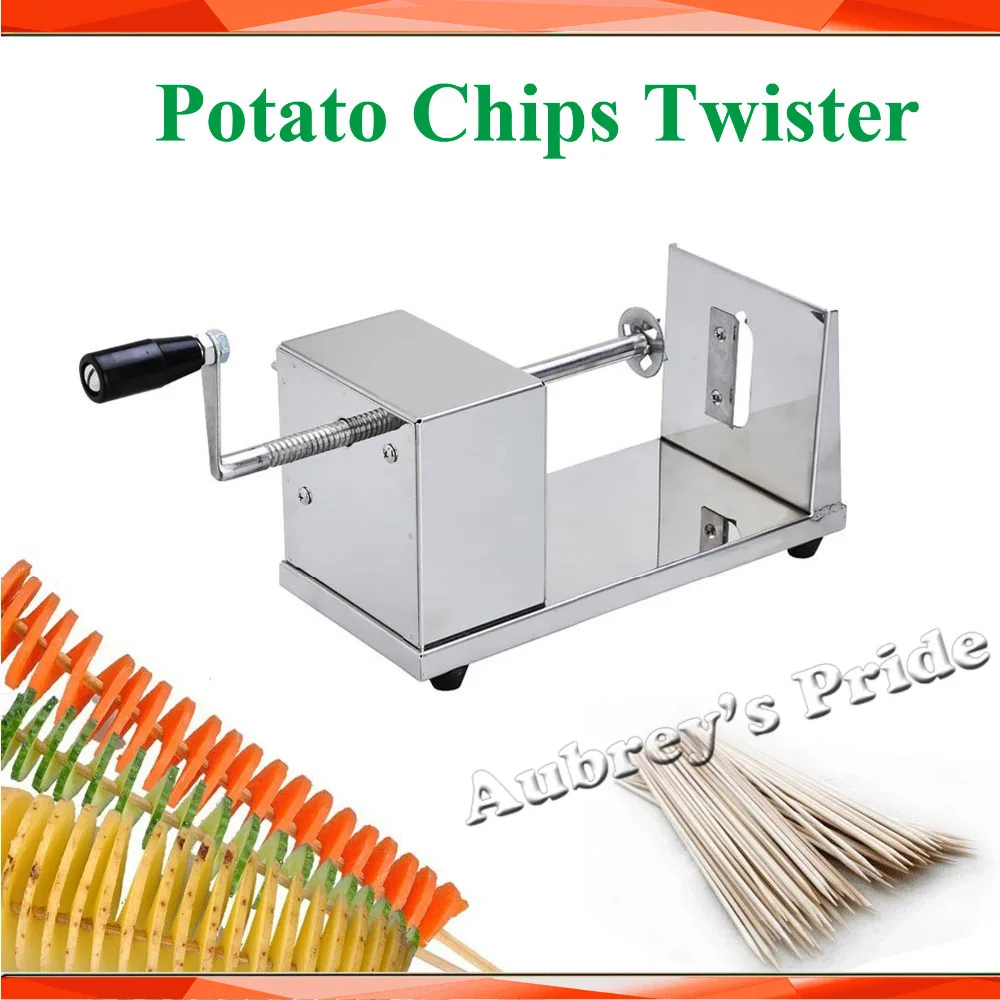 Manual Spiral Twister Vegetable Cutter French Stainless Steel Twisted Tornado Potato Chips Slicer