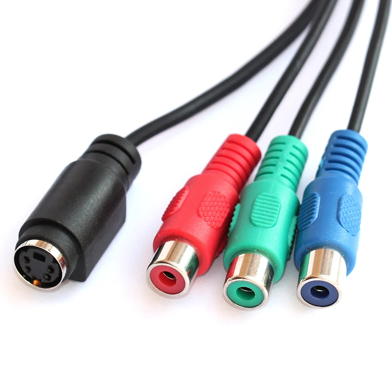 7 Pin S-wideo do kobiet RGB/3 RCA i 4 pin S-wideo FemaleComponent kabel 20 cm na PC DVD HDTV