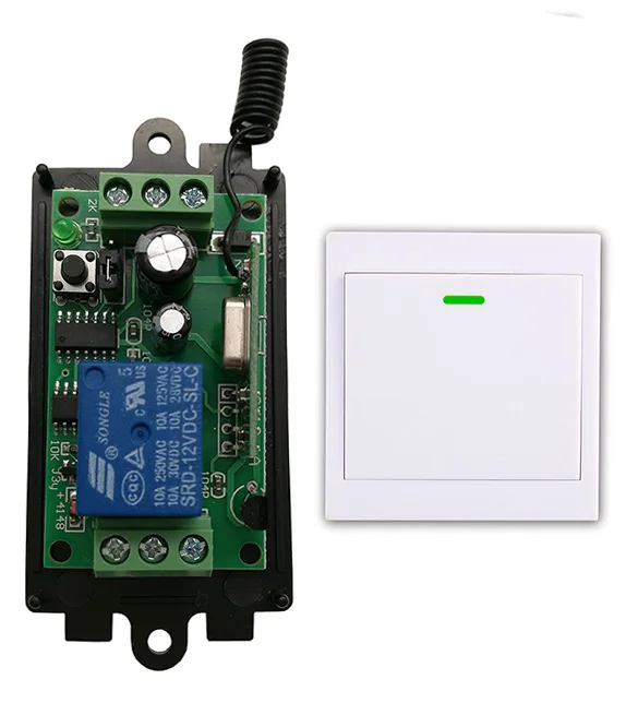 

DC 9V 12V 24V 1 CH 1CH Wireless Relay Remote Control Switch Receiver 86 Wall Panel Transmitter Hall Bedroom Ceiling Lights Lamps