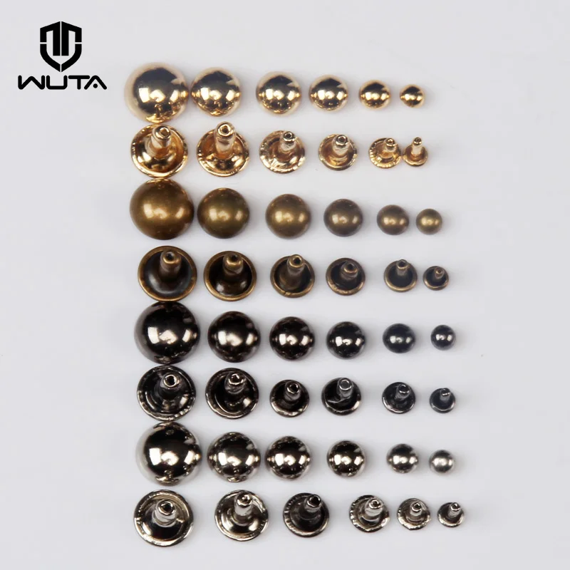 WUTA 50set Pure Copper Mushroom Nail Brass Round Domed Rivets Studs Decorative Rivets For Clothes Bag Shoes Leather Craft