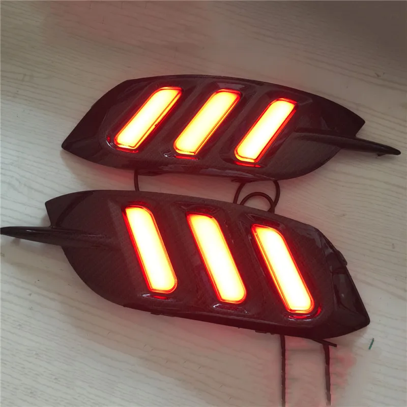 1Set LED Tail Light Rear Fog Lamp Brake Light Rear Bumper Light Decoration Lamp Reflector For Honda Civic 2016 2017