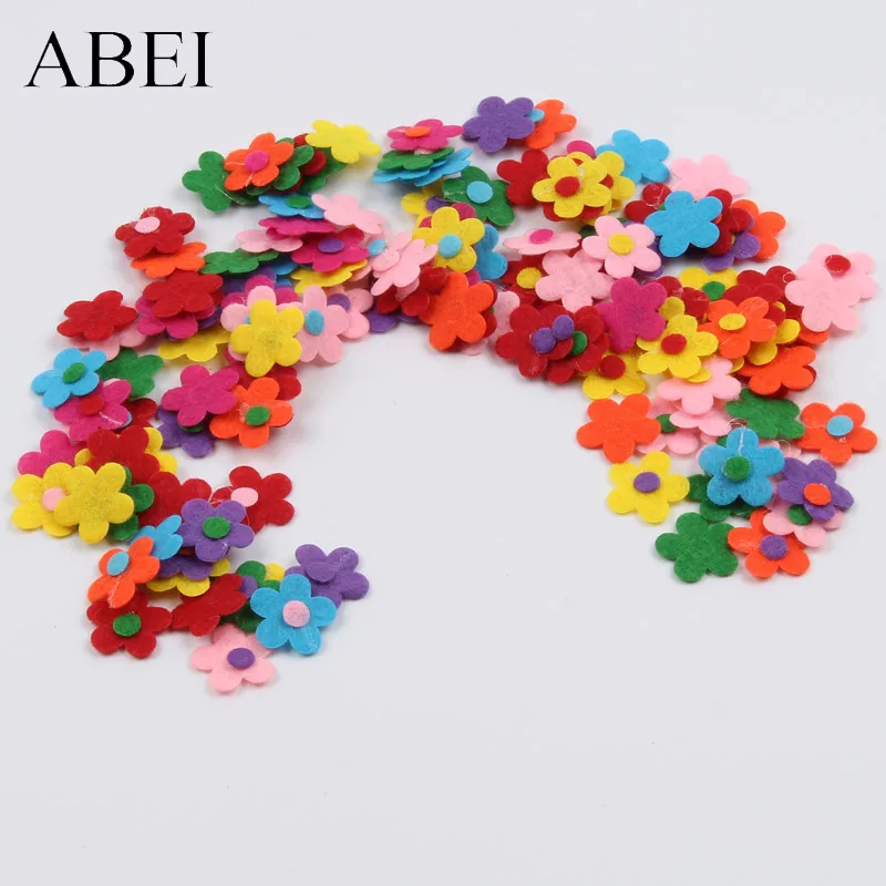 100szt 15mm mini podkładki kwiatowe filcowa naszywka mix kolorów DIY Ozdoby Rzemiosło Scrapbooking Ślubne pudełko na cukierki Karty Tworzenie dekoracji