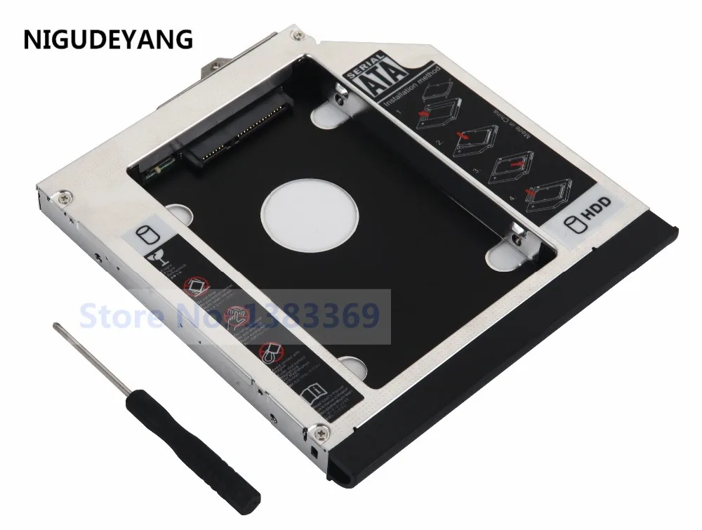 With bezel + Bracket 2nd HDD SSD SATA hard drive Caddy Adapter for HP EliteBook 6930p 8440p 8530p 8540p Notobook PC