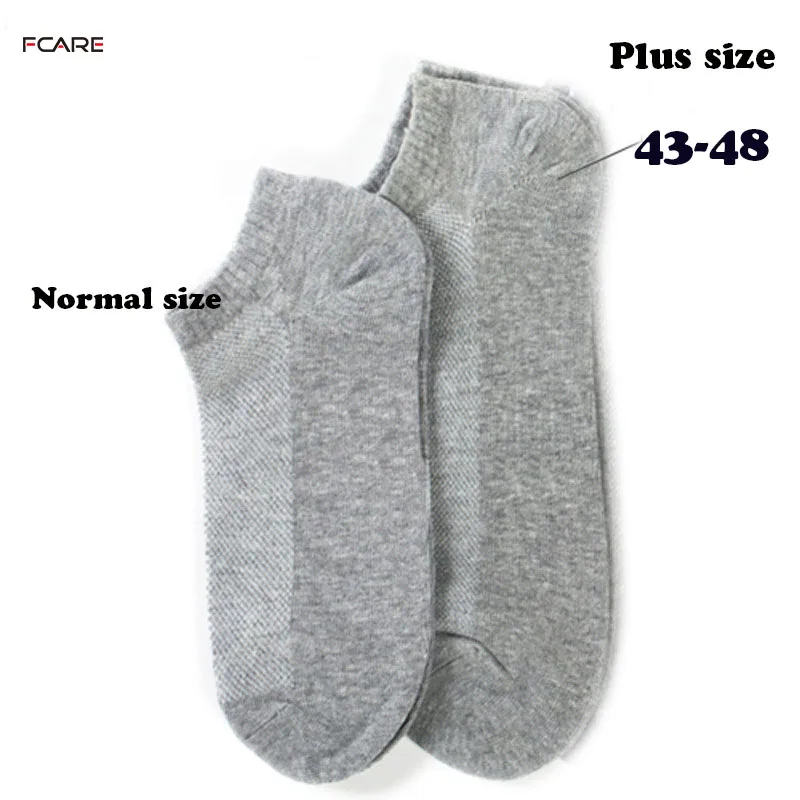 

12PCS=6Pairs Extra plus Large size XXXL 43-48 EU summer thin mesh breathable combed cotton ankle short seamless men's boat socks