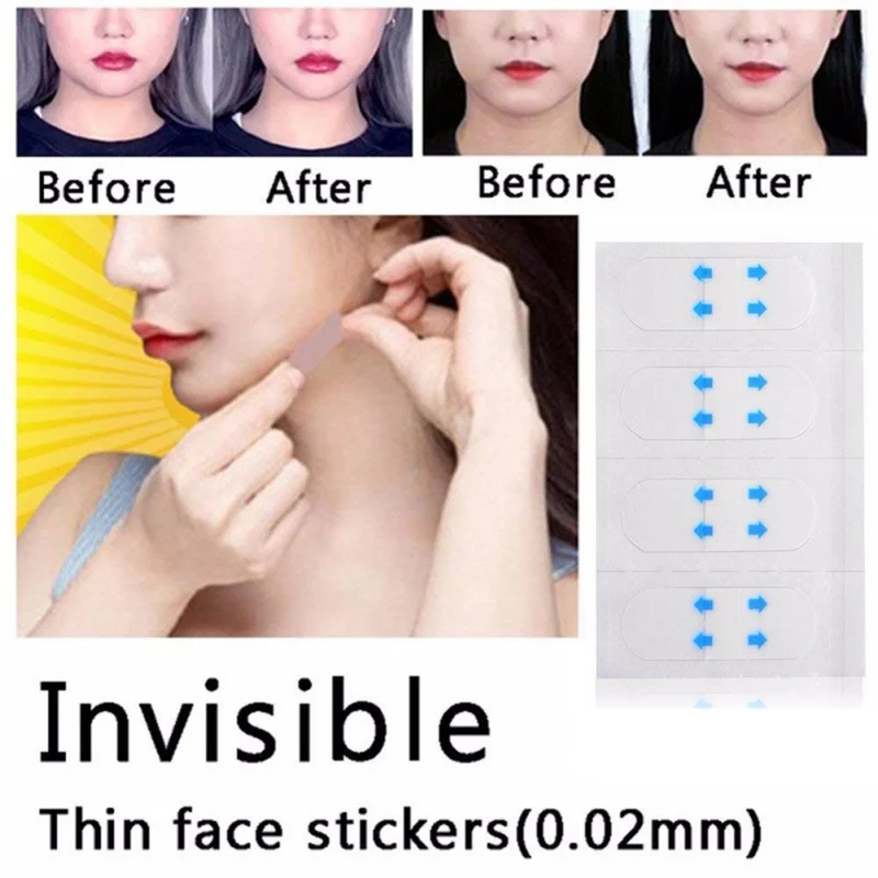 40/100 Pcs/Set Invisible Thin Face Stickers Face Facial Line Wrinkle Sagging Skin V-Shape Face Lift Up Fast Chin Adhesive Tape