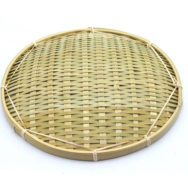 Bamboo handmade bamboo weave storage basket circular receive case fruit plate bowl drying dustpan cage groceries organizer-66850